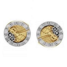 Load image into Gallery viewer, 14K Gold &amp; Sterling Silver Clock Cufflinks - Pobjoy Diamonds