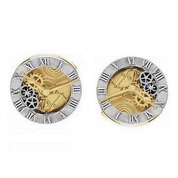 14K Gold & Sterling Silver Clock Cufflinks - Pobjoy Diamonds
