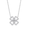 9K Gold Clover Diamond Pendant Necklace