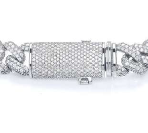 950 Platinum Diamond Cuban Bracelet 4.45 Carats - Pobjoy Diamonds