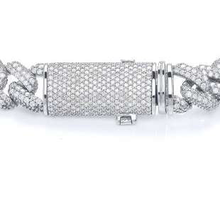 Load image into Gallery viewer, 9K White Gold Diamond Cuban Bracelet 4.45 Carats - Pobjoy Diamonds