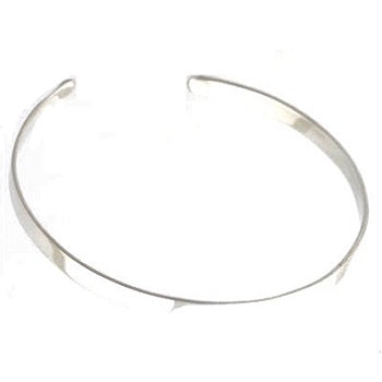 Ladies Sterling Silver Plain Cuff Bangle - Pobjoy Diamonds