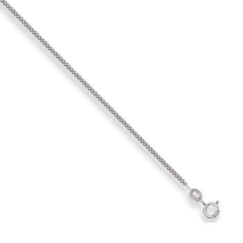 9K White Gold Ladies Classic Curb Neck Chain 1.5mm - Pobjoy Diamonds