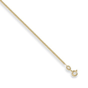 9K Yellow Gold Ladies Classic Curb Neck Chain 1.5mm - Pobjoy Diamonds