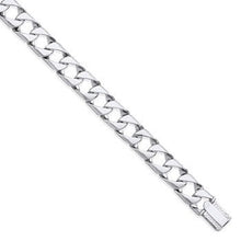 Load image into Gallery viewer, Sterling Silver Large Square Curb Ribbed Edge Link Men&#39;s Bracelet - Pobjoy Diamonds