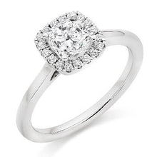 Load image into Gallery viewer, 18K White Gold 1.15 CTW Cushion Cut Diamond Halo Ring - G/Si1 - Pobjoy Diamonds