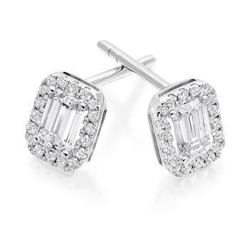 Platinum & 0.70 Carat Diamond Halo Earrings Pobjoy