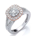 Platinum Split Shoulder Two Tone Diamond Ring - Pobjoy Diamonds