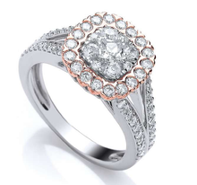 Load image into Gallery viewer, Platinum Split Shoulder Two Tone Diamond Ring - Pobjoy Diamonds