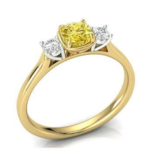 Load image into Gallery viewer, Gold &amp; Fancy Yellow Diamond Trilogy Ring - Pobjoy Diamonds
