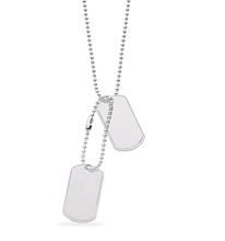 Load image into Gallery viewer, Sterling Silver Duo Of Dog Tags On Silver Chain - 20&quot; - Pobjoy Diamonds