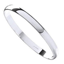 Load image into Gallery viewer, Sterling Silver D-Shape Ladies Solid Slave Bangle 7mm - Pobjoy Diamonds