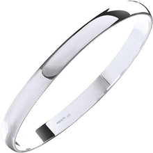 Load image into Gallery viewer, Sterling Silver D-Shape Ladies Solid Slave Bangle 7mm - Pobjoy Diamonds