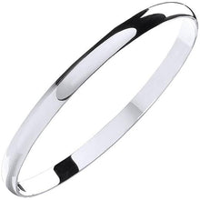 Load image into Gallery viewer, Sterling Silver D-Shape Ladies Solid Slave Bangle 6mm - Pobjoy Diamonds
