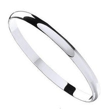 Load image into Gallery viewer, Sterling Silver D-Shape Ladies Solid Slave Bangle 6mm - Pobjoy Diamonds