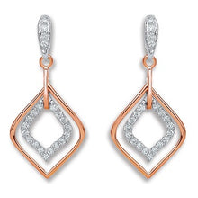 Load image into Gallery viewer, 18K White &amp; Rose Gold 0.30 CTW Diamond Drop Earrings G-H/Si - Pobjoy Diamonds