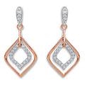 18K White & Rose Gold 0.30 CTW Diamond Drop Earrings G-H/Si - Pobjoy Diamonds