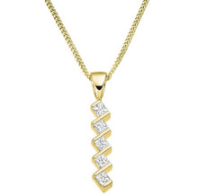 Load image into Gallery viewer, 9K Yellow Gold 0.50 CTW Diamond Five Stone Pendant Necklace - Pobjoy Diamonds