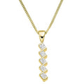9K Yellow Gold 0.50 CTW Diamond Five Stone Pendant Necklace - Pobjoy Diamonds