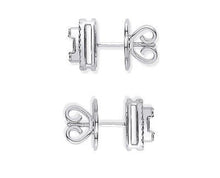 Load image into Gallery viewer, 18K White Gold Round &amp; Baguette Diamond Stud Earrings - Pobjoy Diamonds