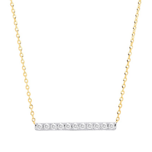 Load image into Gallery viewer, 9K Gold Diamond Bar Pendant Necklace