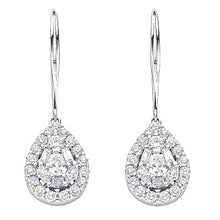 Load image into Gallery viewer, 18K White Gold &amp; 1.70 Carat Diamond Pear Drop Earrings G/Si