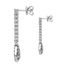 Load image into Gallery viewer, 18K White Gold 2.34 Carat Pear Diamond Drop Earrings G-H/Si
