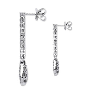 18K White Gold 2.34 Carat Pear Diamond Drop Earrings G-H/Si