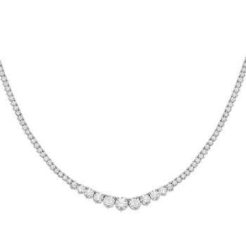 18K White Gold Lab Grown Diamond Necklace Ten Carats
