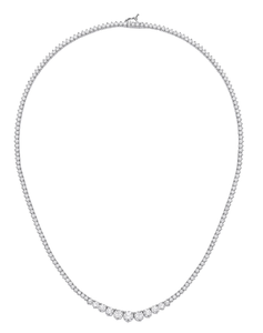 18K White Gold Lab Grown Diamond Necklace Ten Carats