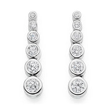 Load image into Gallery viewer, 950 Palladium Six Point 1.00 CTW Diamond Drop Earrings G-H/Si-Pobjoy Diamonds
