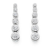 Load image into Gallery viewer, 950 Palladium Six Point 1.00 CTW Diamond Drop Earrings G-H/Si-Pobjoy Diamonds
