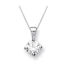 Load image into Gallery viewer, 18K White Gold Claw Set Round Brilliant Cut Diamond Pendant &amp; Neck Chain - 0.50 Carat G-H/VS-Si - Pobjoy Diamonds