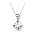 18K White Gold Claw Set Round Brilliant Cut Diamond Pendant & Neck Chain - 0.50 Carat G-H/VS-Si - Pobjoy Diamonds