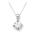 9K Gold Claw Set Lab Grown Diamond Pendant & Neck Chain - 0.50 Carat F/VS2 - Pobjoy Diamonds