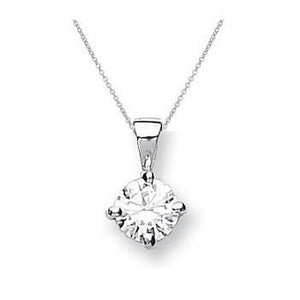 9K Gold Claw Set Lab Grown Diamond Pendant & Neck Chain - 0.50 Carat F/VS2 - Pobjoy Diamonds