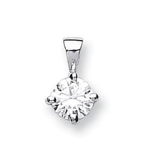 Load image into Gallery viewer, 18K White Gold Claw Set Round Brilliant Cut Diamond Pendant &amp; Neck Chain - 0.50 Carat G-H/VS-Si - Pobjoy Diamonds
