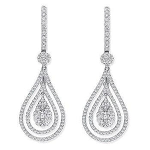 18K Gold 1.18 CTW Diamond Pear Drop Earrings G-H/Si - Pobjoy Diamonds