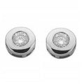 9K White Gold Rubover Set Diamond Stud Earrings 0.30 Carat - Pobjoy Diamonds