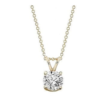 9K Yellow Gold Lab Grown Diamond Pendant - 0.40 Carat F/VS1 - Pobjoy Diamonds