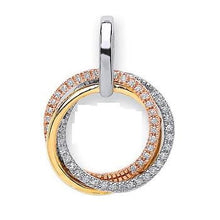 Load image into Gallery viewer, 9K Three Colour Gold &amp; Diamond Pendant From Pobjoy Diamonds