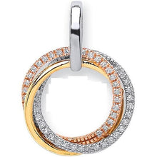 Load image into Gallery viewer, 9K Three Colour Gold &amp; Diamond Pendant From Pobjoy Diamonds
