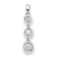 9K White Gold 0.23 CTW Diamond Trilogy Pendant Necklace - Pobjoy Diamonds