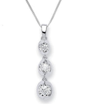 Load image into Gallery viewer, 9K White Gold 0.23 CTW Diamond Trilogy Pendant Necklace - Pobjoy Diamonds