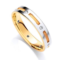 Load image into Gallery viewer, Two Colour Gold Flat Court Seven Stone Diamond Wedding Band