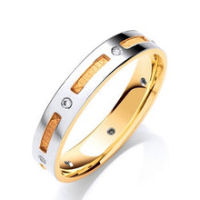 Load image into Gallery viewer, Two Colour Gold Flat Court Seven Stone Diamond Wedding Band