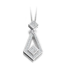 Load image into Gallery viewer, Round &amp; Princess Cut 0.52 CTW Diamond Drop Pendant G-H/Si-Pobjoy Diamonds