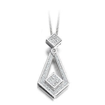 Round & Princess Cut 0.52 CTW Diamond Drop Pendant G-H/Si-Pobjoy Diamonds