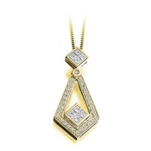 Load image into Gallery viewer, Round &amp; Princess Cut 0.52 CTW Diamond Drop Pendant G-H/Si
