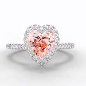 Fancy Intense Orangy Pink Heart Cut Lab Grown Diamond 1.00 Carat - Pobjoy Diamonds